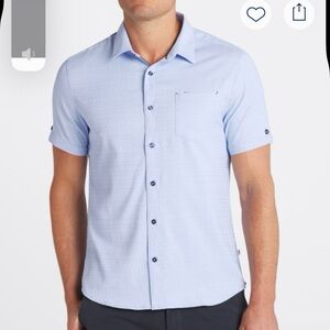 7 Diamonds Light Blue Casual Button Down Shirt